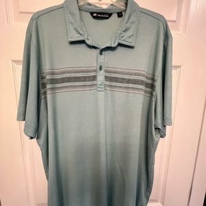 Travis Mathew, Emerald Isle Polo, color is Heather Beryl Green